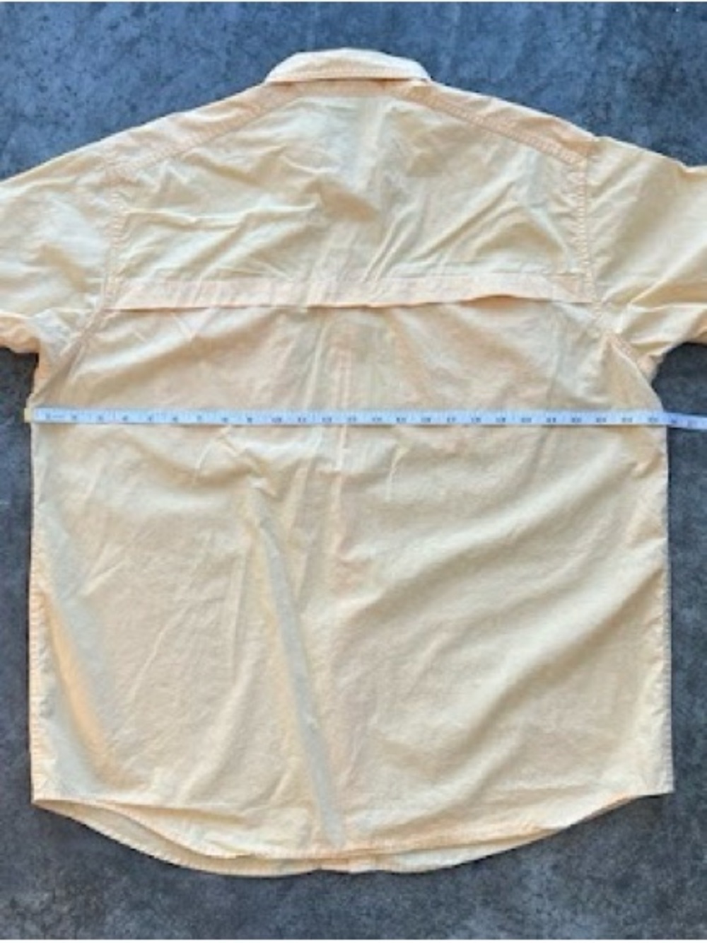 L.L.Bean Fishing Shirt Large Yellow Vented Outdoor Utility Cotton Button Up - Picture 6 of 7